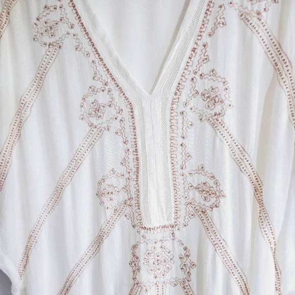 Chico's AMITA NAITHANI Beaded Swim Cover-Up Caftan Ivory Women's Size M - Picture 4 of 11